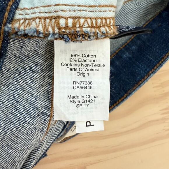 Madewell 9" High-Rise Skinny Crop Blue Jeans Cutoff Hem Distressed Knee, Size 24 - Picture 11 of 11